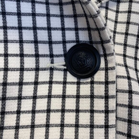 CAbi Black White Windowpane Plaid Knit Jacket Size XS 3173 Asymmetrical Button - Picture 14 of 14